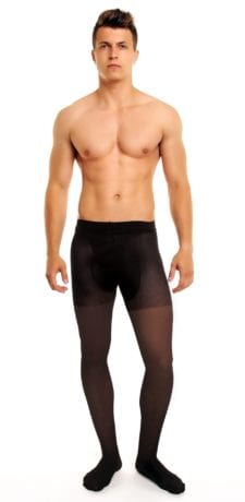 Men's Support 70 tights 70 denier black front view full body