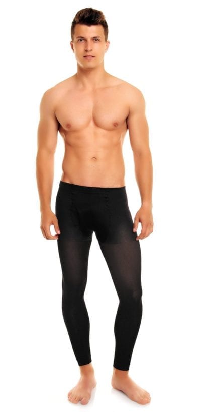 Men's Thermoman 100 footless tights 100 denier black front view full body